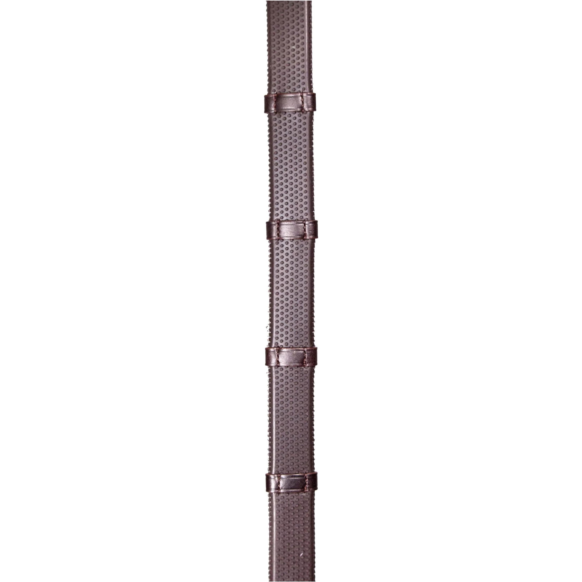 Henry James Small Pimple Hybrid Rubber Reins with Leather Stoppers RR6 - Brown